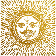 mandala golden sun shine drawing art illustration design painting