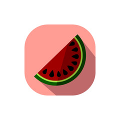 Flat design half of watermelon