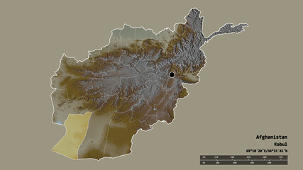 Location of Nimruz, province of Afghanistan,. Relief © Yarr65