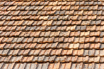 Old tiled roof texture for background