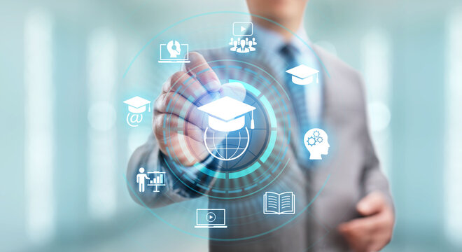 E-learning Online Education Business Internet concept on screen.