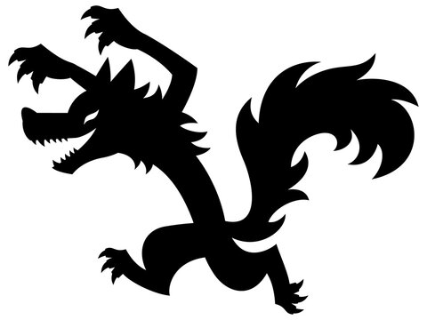襲いかかる狼のシルエットイラスト Stock Vector Adobe Stock