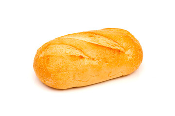 Loaf of rye bread or baguette  on white background