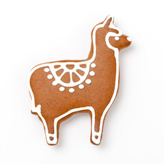 Lebkuchen Lama mit Zuckerguss Dekoration für Weihnachten © Claudia Paulussen