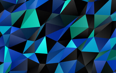 Fototapeta premium Light Blue, Green vector shining triangular background.