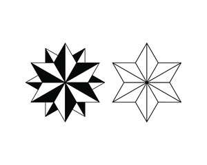 Nautical star icon. Wind rose icon. Star icon