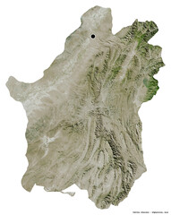 Paktika, province of Afghanistan, on white. Satellite
