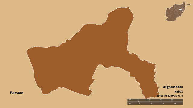 Parwan, province of Afghanistan, zoomed. Pattern