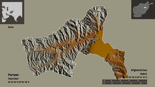 Parwan, province of Afghanistan,. Previews. Relief