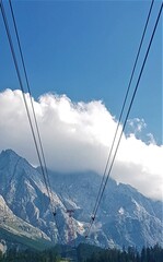 Zugspitze in Wolken / Seilbahn