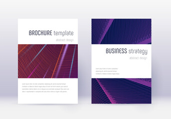 Minimalistic cover design template set. Violet abs
