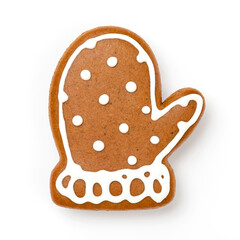 Lebkuchen Handschuh mit Zuckerguss Dekoration für Weihnachten
