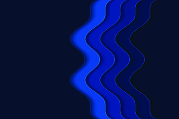 Abstract curved wave template for your design. Vector illustration with curves lines. Wavy paper cut background.