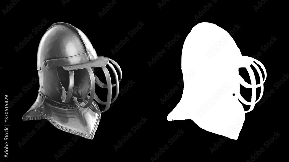 Poster a collection of black metal sculptures on a black background for your design ideas. 3d rendering of 