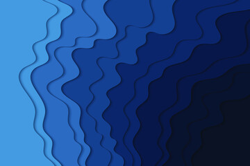 Abstract curved wave template for your design. Vector illustration with curves lines. Wavy paper cut background.