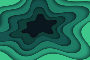 Abstract curved wave template for your design. Vector illustration with curves lines. Wavy paper cut background.