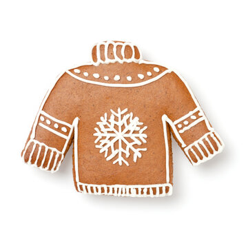 Lebkuchen Pulli mit Zuckerguss Dekoration f&uuml;r Weihnachten
