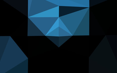 Dark BLUE vector shining triangular pattern.