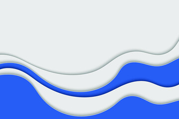 Abstract curved wave template for your design. Vector illustration with curves lines. Wavy paper cut background.