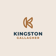 Creative Professional Trendy Monogram K Logo Design Template, Initial Based Alphabet Icon Logo