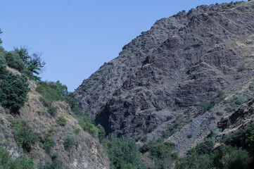 krajobraz góry drzewa niebo widok szczyty