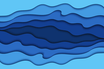 Abstract curved wave template for your design. Vector illustration with curves lines. Wavy paper cut background.