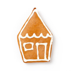 Lebkuchenhaus mit Zuckerguss Dekoration für Weihnachten