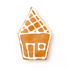 Lebkuchenhaus mit Zuckerguss Dekoration für Weihnachten