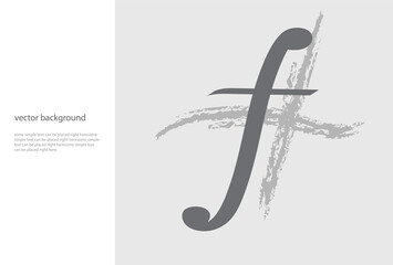 Musical symbol Forte on gray background. Design template for music banner or presentation. - Vector