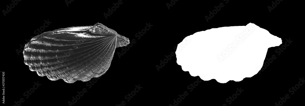 Poster a collection of black metal sculptures on a black background for your design ideas. 3d rendering of 