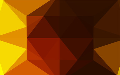 Dark Yellow, Orange vector abstract polygonal cover.