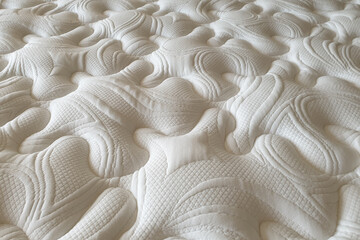 Close up brand new clean spring mattress surface