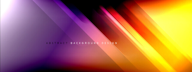 Motion concept neon shiny lines on liquid color gradients abstract backgrounds. Dynamic shadows and lights templates for text