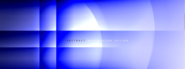 Vector abstract background - circle and cross on fluid gradient with shadows and light effects. Techno or business shiny design templates for text