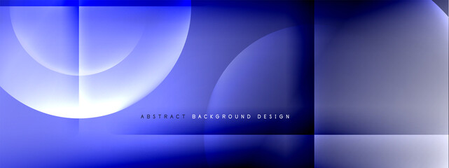 Vector abstract background - circle and cross on fluid gradient with shadows and light effects. Techno or business shiny design templates for text