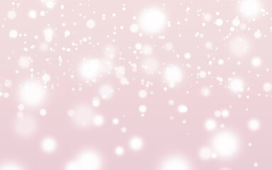 Abstract snowfall, White bokeh, defocus glitter, blur on pink background. illustration.