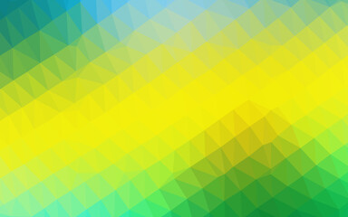 Dark Green, Yellow vector polygon abstract backdrop.