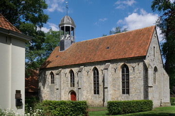 View at the reformed Stiftskerk or Stiftschurch in Weerselo, Dinkelland in the Netherlands