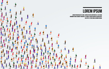 A large group of people on white background. People crowd background. Vector illustration