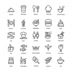 Food Line Icons Set