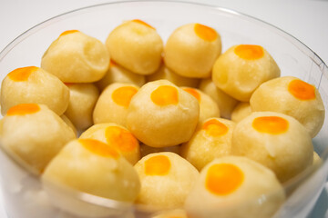 Thai sweets with yellow beans inside