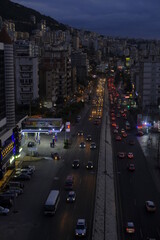 night traffic in Beirut