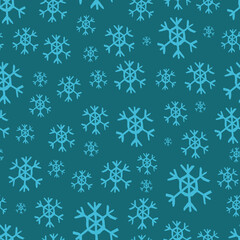 Seamless background of hand drawn snowflakes