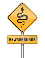 beware snakes sign - 370525469