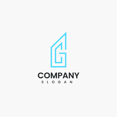 Gc Real Estate logo design template. Corporate branding identity