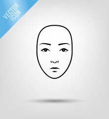 Vector face icon. Woman face flat icon design