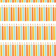 Coloring Pencils seamless vector background for kids. Repeating pattern for back to school decor, kids, children, fabric, surface pattern design