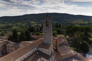 Fototapeta na wymiar View of the town of San Gimignano from the top of one of the towers