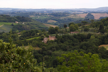 Tuscan Landscape view from the village of San Gimignano
