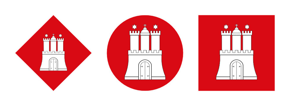 hamburg flag icon set. vector illustration isolated on white background